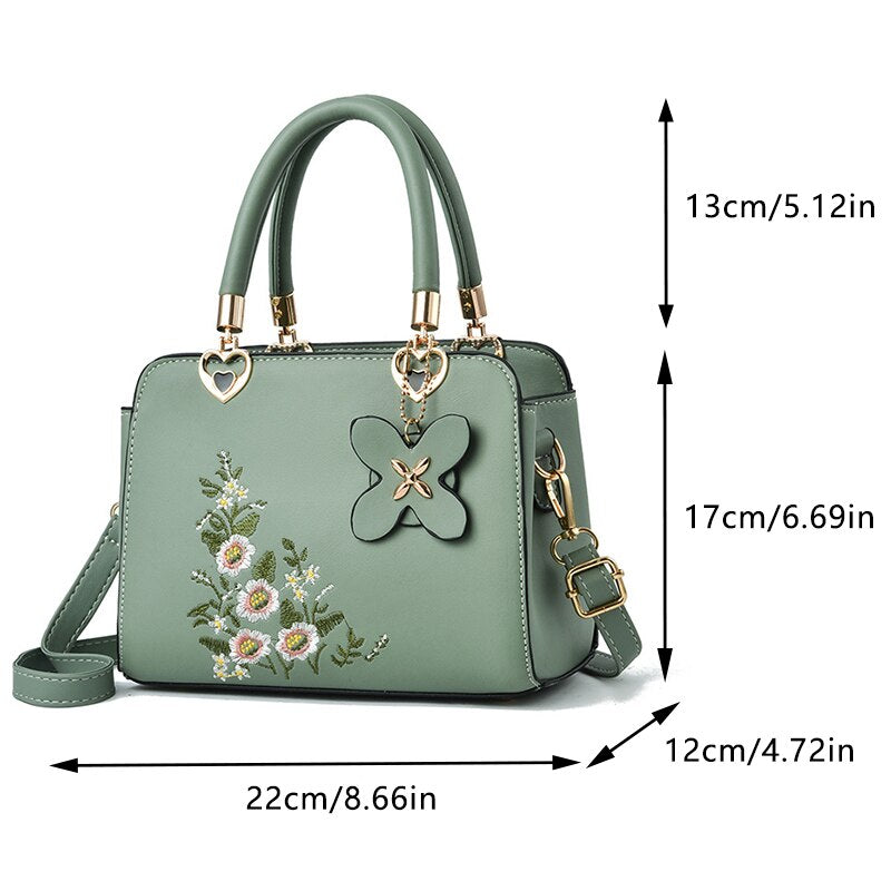 Bolsa Tiracolo de Couro Floral